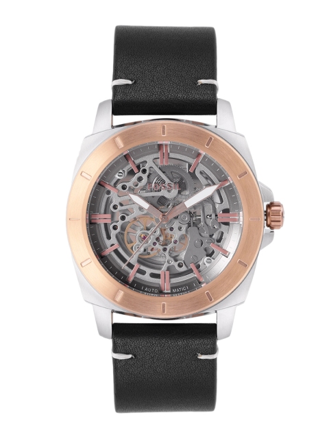 Fossil Men Silver-Toned Skeleton Dial & Black Leather Straps Automatic Watch BQ2428
Fossil Men Silver-Toned Skeleton Dial & Black Leather Straps Automatic Watch BQ2428