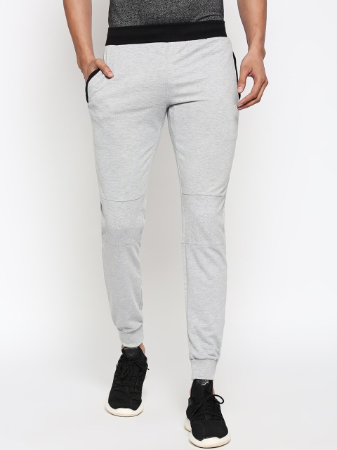 FiTZ Men Grey Solid Slim-Fit Joggers