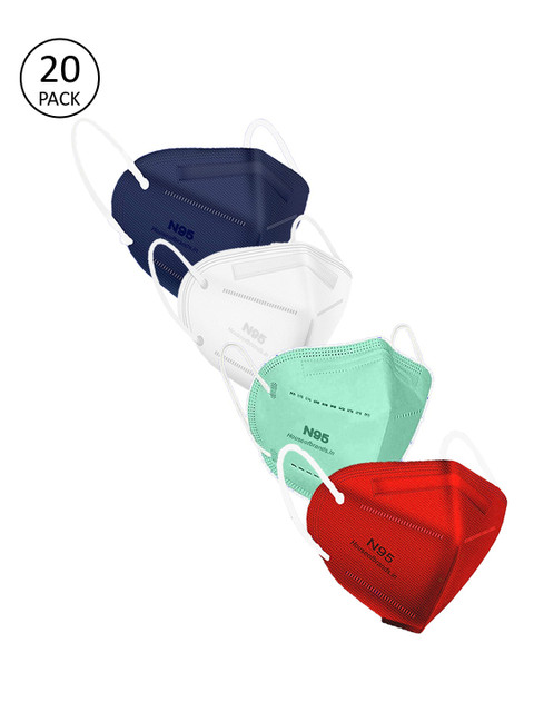 Swiss Design Unisex Pack Of 20 Solid 5-Ply Reusable Anti-Pollution N95 Masks, Navy blue
Swiss Design Unisex Pack Of 20 Solid 5-Ply Reusable Anti-Pollution N95 Masks, Navy blue