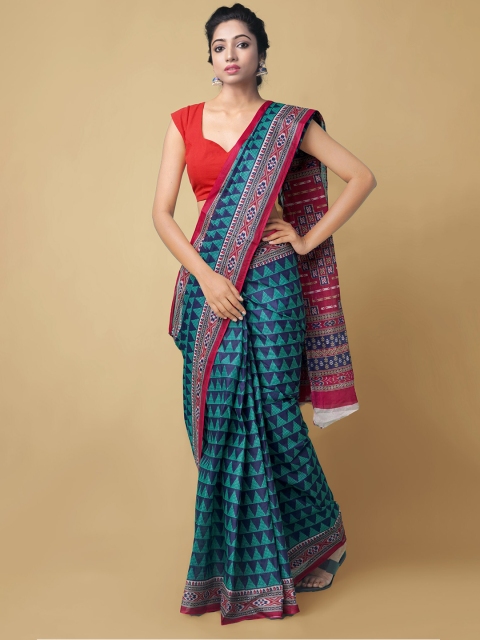 Unnati Silks Teal Blue & Red Pure Krisha Summer Cotton Handloom Sustainable Kovai Saree
Unnati Silks Teal Blue & Red Pure Krisha Summer Cotton Handloom Sustainable Kovai Saree
