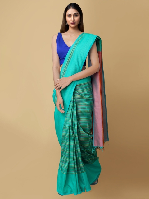 Unnati Silks Sea Green & Red Striped Silk Cotton Handloom Sustainable Kanjeevaram Saree
Unnati Silks Sea Green & Red Striped Silk Cotton Handloom Sustainable Kanjeevaram Saree