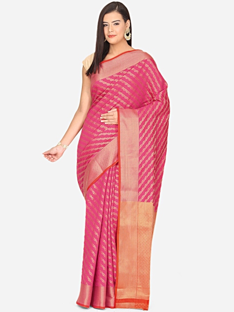 BOMBAY SELECTIONS Magenta & Orange Ethnic Motifs Zari Woven Design Art Silk Banarasi Saree
BOMBAY SELECTIONS Magenta & Orange Ethnic Motifs Zari Woven Design Art Silk Banarasi Saree