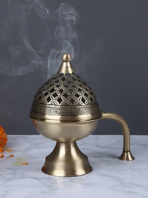 Aapno Rajasthan Brown & Gold-Toned Brass Handcrafted Designer Bass Lubaan Dhoop Dani
Aapno Rajasthan Brown & Gold-Toned Brass Handcrafted Designer Bass Lubaan Dhoop Dani