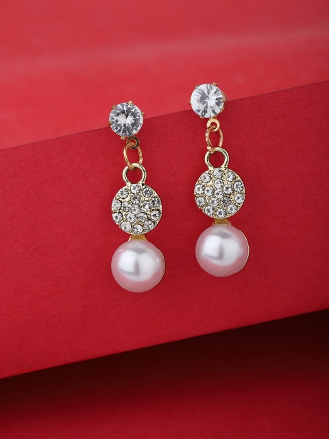 Carlton London Gold-Toned & White Gold-Plated Studded & Beaded Circular Drop Earrings
Carlton London Gold-Toned & White Gold-Plated Studded & Beaded Circular Drop Earrings