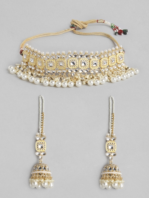 Melani Borsa Cream-Coloured & Off-White Gold-Plated Kundan-Studded Enamelled Jewellery Set
Melani Borsa Cream-Coloured & Off-White Gold-Plated Kundan-Studded Enamelled Jewellery Set