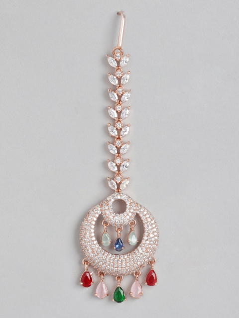 Melani Borsa Green & Blue Rose-Gold Plated American Diamond-Studded Handcrafted Maang Tika
Melani Borsa Green & Blue Rose-Gold Plated American Diamond-Studded Handcrafted Maang Tika