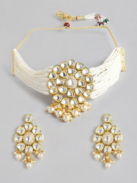Melani Borsa Off-White Gold-Plated Kundan-Studded Multi-Stranded Jewellery Set
Melani Borsa Off-White Gold-Plated Kundan-Studded Multi-Stranded Jewellery Set