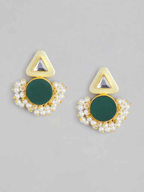 Melani Borsa Green Gold-Plated Stone Studded & Beaded Handcrafted Drop Earrings
Melani Borsa Green Gold-Plated Stone Studded & Beaded Handcrafted Drop Earrings