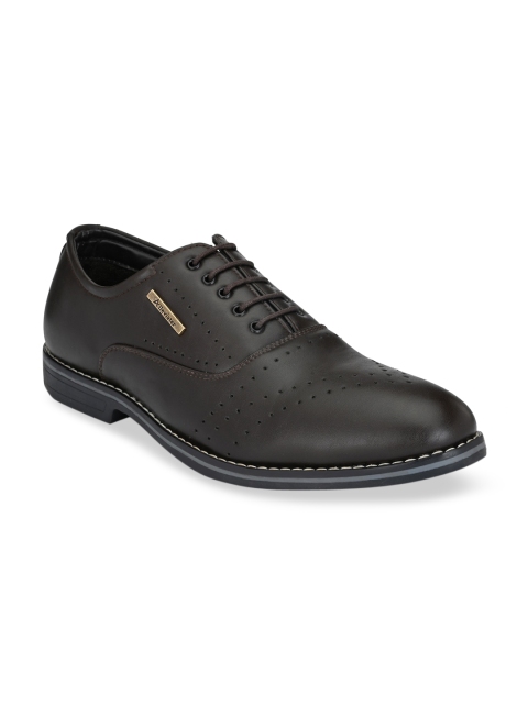 Alleviater Men Brown Solid Formal Oxfords