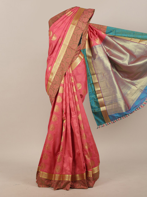 Pothys Pink & Gold-Toned Woven Design Art Silk Saree
Pothys Pink & Gold-Toned Woven Design Art Silk Saree