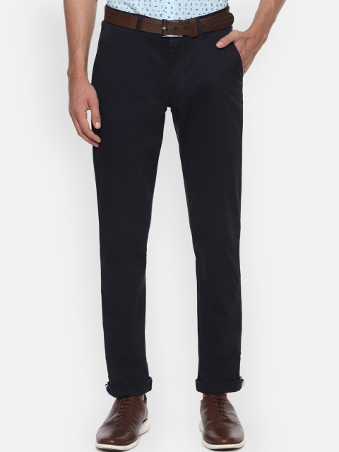 Van Heusen Sport Men Navy Blue Slim Fit Formal Trousers