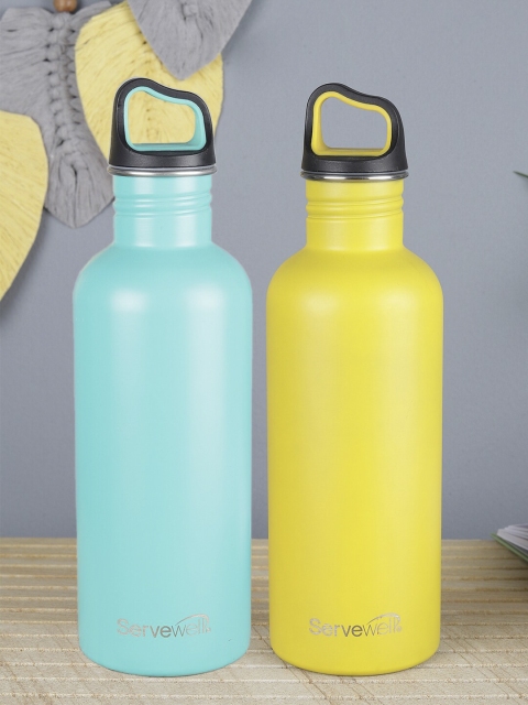 Servewell Set Of 2 Yellow & Blue Solid Stainless Steel Single Wall Water Bottles 1000 ml
Servewell Set Of 2 Yellow & Blue Solid Stainless Steel Single Wall Water Bottles 1000 ml