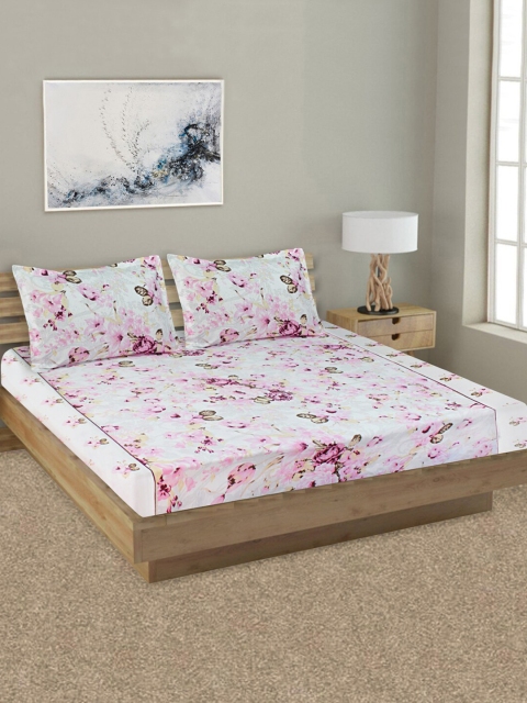 Good Homes by Home Candy Off White & Pink Floral 144 TC King Bedsheet with 2 Pillow Covers
Good Homes by Home Candy Off White & Pink Floral 144 TC King Bedsheet with 2 Pillow Covers