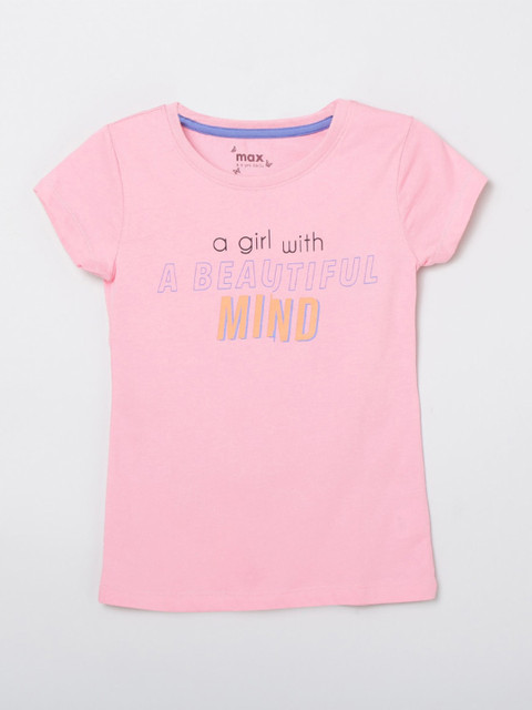 max Girls Pink Typography Printed Pure Cotton T-shirt
max Girls Pink Typography Printed Pure Cotton T-shirt