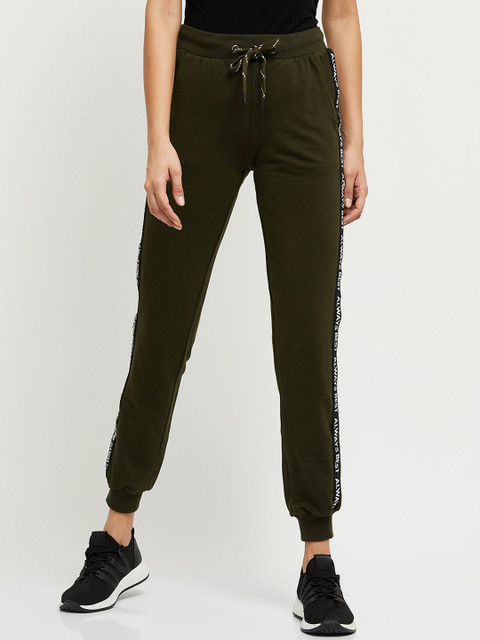 max Women Olive Green Solid Joggers 
max Women Olive Green Solid Joggers