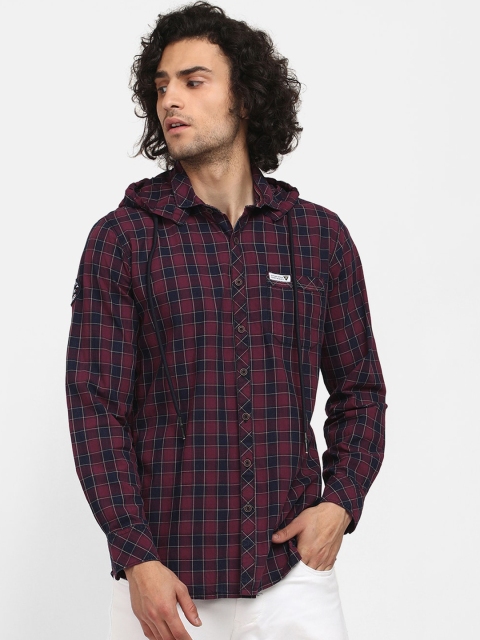 V2 Value & Variety Men Maroon & Navy Blue Tartan Checks Checked Hooded Cotton Casual Shirt
V2 Value & Variety Men Maroon & Navy Blue Tartan Checks Checked Hooded Cotton Casual Shirt