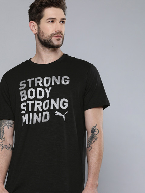 Puma Men Black & White Performance Slogan Printed Running T-shirt
Puma Men Black & White Performance Slogan Printed Running T-shirt