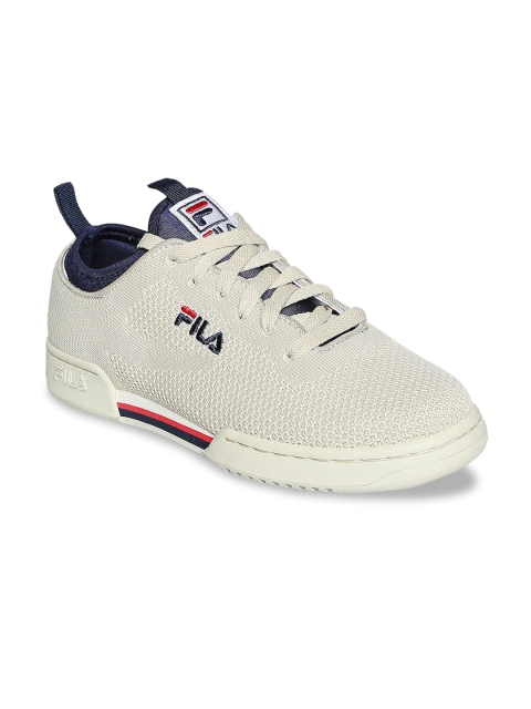 FILA Men Beige Woven Design Sneakers