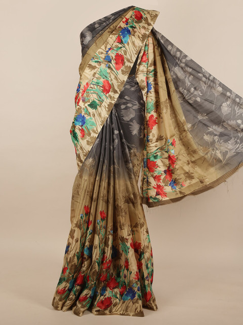 Pothys Grey & Blue Floral Printed Jute Silk Saree
Pothys Grey & Blue Floral Printed Jute Silk Saree