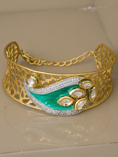 Alankruthi Women Gold-Toned & Green Brass Cubic Zirconia Handcrafted Gold-Plated Charm Bracelet
Alankruthi Women Gold-Toned & Green Brass Cubic Zirconia Handcrafted Gold-Plated Charm Bracelet
