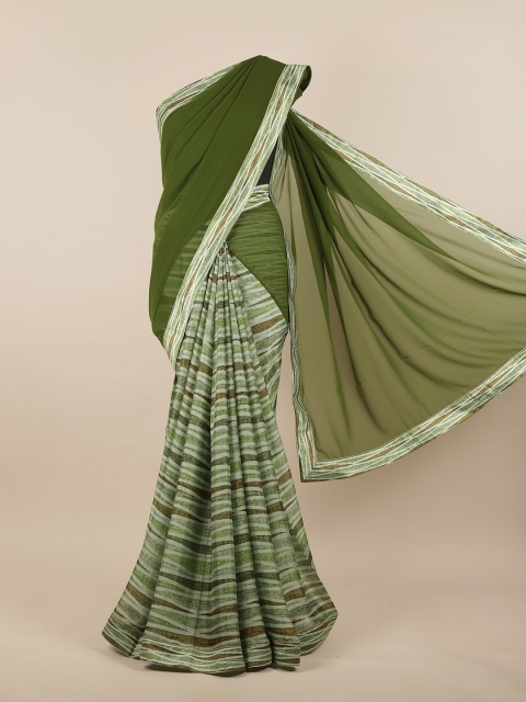Pothys Green & Beige Printed Saree