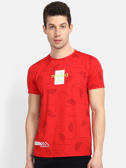 V2 Value & Variety Men Red Typography Printed T-shirt