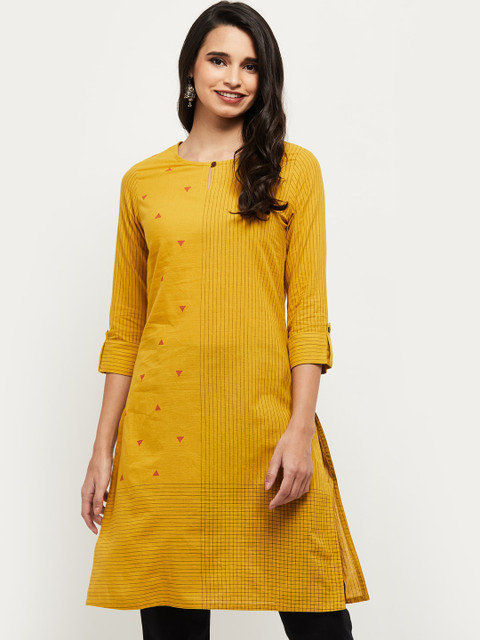 max Women Mustard Yellow Thread Work Kurta
max Women Mustard Yellow Thread Work Kurta