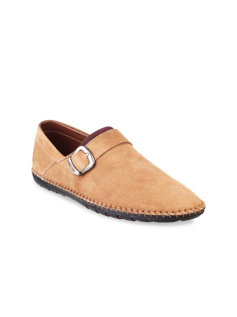 Metro Men Tan Leather Loafers