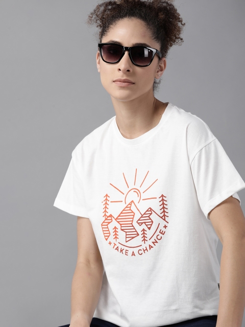 Roadster Women White Red Pure Cotton Printed Drop-Shoulder Sleeves Boxy Fit Pure Cotton T-shirt
Roadster Women White Red Pure Cotton Printed Drop-Shoulder Sleeves Boxy Fit Pure Cotton T-shirt