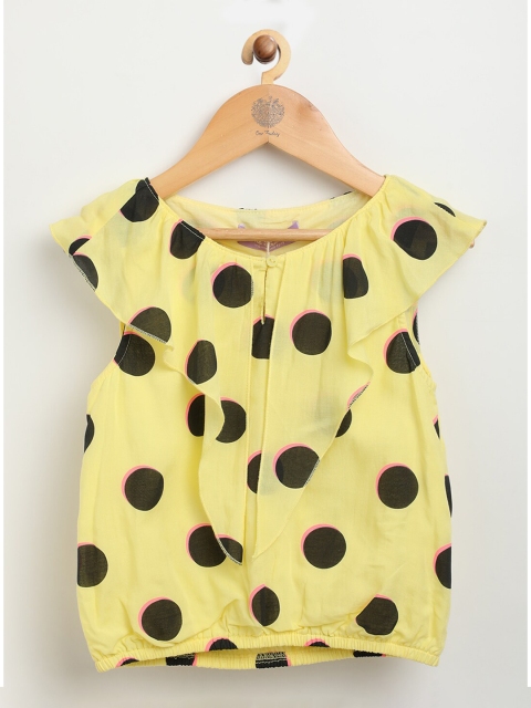 One Friday Yellow & Black Bardot Top