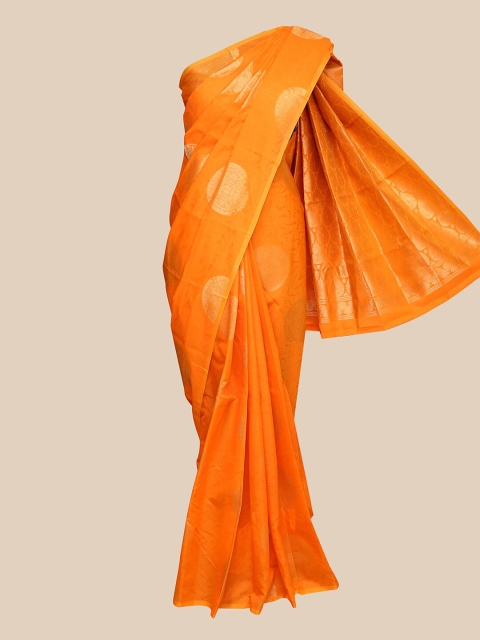 The Chennai Silks Orange & Silver Ethnic Motifs Woven Design Silk Cotton Maheshwari Saree
The Chennai Silks Orange & Silver Ethnic Motifs Woven Design Silk Cotton Maheshwari Saree