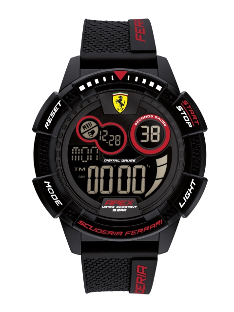 SCUDERIA FERRARI Men Black Brass Dial & Black Straps Digital Watch 0830856