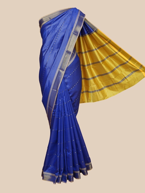 The Chennai Silks Navy Blue & Silver-Toned Woven Design Zari Art Silk Fusion Saree
The Chennai Silks Navy Blue & Silver-Toned Woven Design Zari Art Silk Fusion Saree
