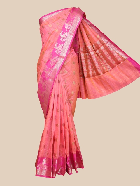The Chennai Silks Pink & Silver-Coloured Ethnic Motifs Zari Woven Design Chanderi Saree
The Chennai Silks Pink & Silver-Coloured Ethnic Motifs Zari Woven Design Chanderi Saree
