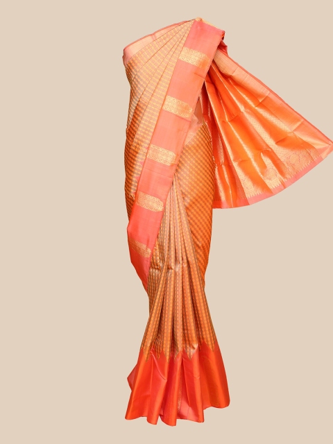 The Chennai Silks Orange & Gold-Toned Woven Design Zari Pure Silk Kanjeevaram Saree
The Chennai Silks Orange & Gold-Toned Woven Design Zari Pure Silk Kanjeevaram Saree