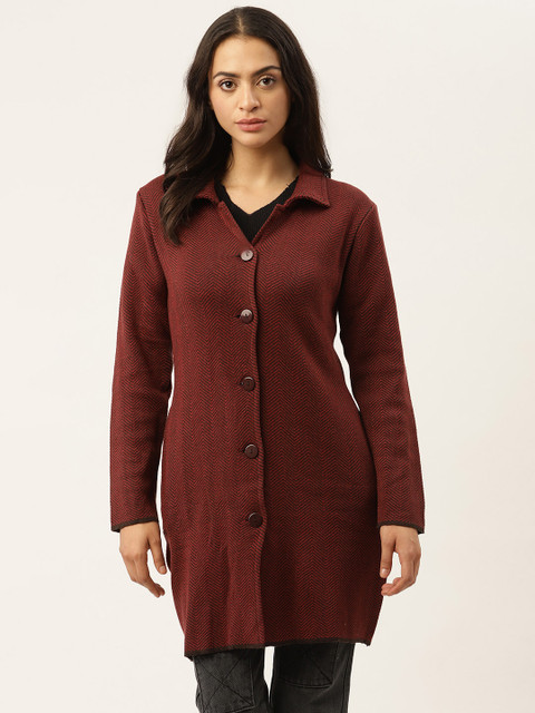 American Eye Women Brown & Maroon Chevron Longline Cardigan
American Eye Women Brown & Maroon Chevron Longline Cardigan