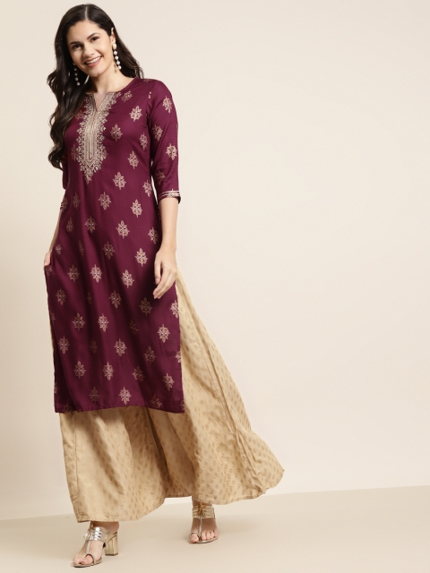 Juniper Women Burgundy & Gold Ethnic Motifs Printed Indie Prints Liva Dobby Liva Kurta
Juniper Women Burgundy & Gold Ethnic Motifs Printed Indie Prints Liva Dobby Liva Kurta