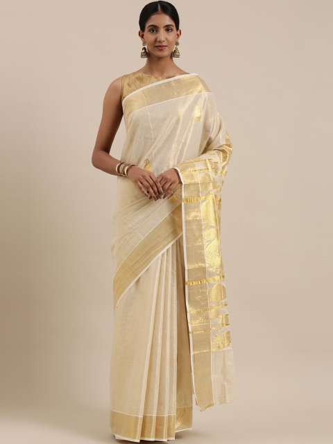The Chennai Silks Gold-Toned & Off White Ethnic Motifs Zari Pure Cotton Kasavu Saree
The Chennai Silks Gold-Toned & Off White Ethnic Motifs Zari Pure Cotton Kasavu Saree