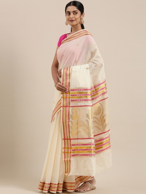The Chennai Silks Classicate Off White & Golden Woven Design Zari Pure Cotton Kasavu Saree
The Chennai Silks Classicate Off White & Golden Woven Design Zari Pure Cotton Kasavu Saree