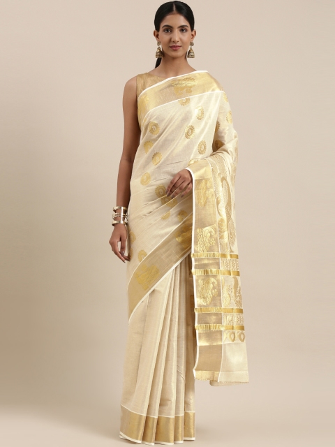 The Chennai Silks Off White & Gold-Toned Ethnic Motifs Zari Pure Cotton Kasavu Saree
The Chennai Silks Off White & Gold-Toned Ethnic Motifs Zari Pure Cotton Kasavu Saree