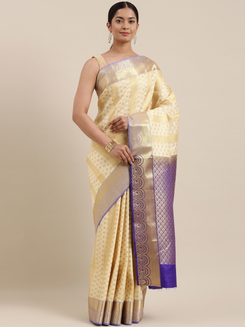 The Chennai Silks Classicate Cream-Coloured & Golden Ethnic Motifs Zari Art Silk Saree
The Chennai Silks Classicate Cream-Coloured & Golden Ethnic Motifs Zari Art Silk Saree