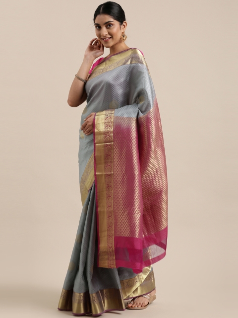 The Chennai Silks Classicate Grey & Golden Woven Design Zari Pure Silk Kanjeevaram Saree
The Chennai Silks Classicate Grey & Golden Woven Design Zari Pure Silk Kanjeevaram Saree