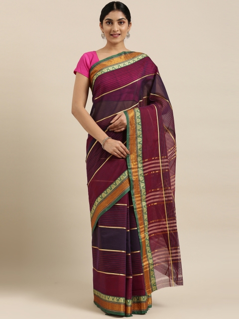 The Chennai Silks Classicate Burgundy & Navy Blue Striped Zari Pure Cotton Saree
The Chennai Silks Classicate Burgundy & Navy Blue Striped Zari Pure Cotton Saree