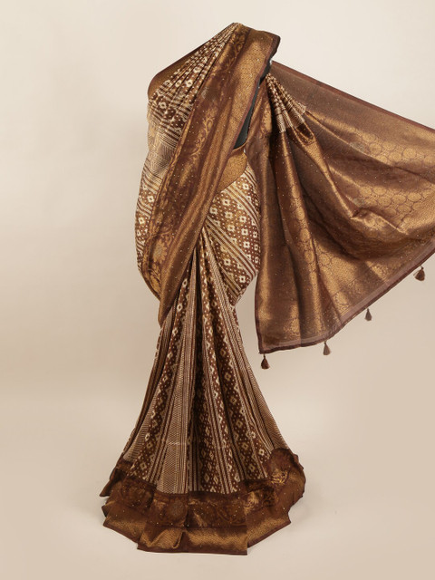 Pothys Brown & Cream-Coloured Ethnic Motifs Zari Woven Design Art Banaras Silk Saree
Pothys Brown & Cream-Coloured Ethnic Motifs Zari Woven Design Art Banaras Silk Saree