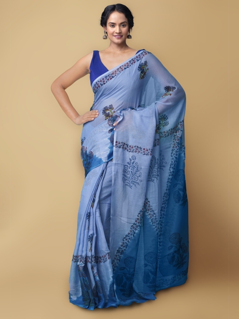 Unnati Silks Blue Floral Pure Cotton Handloom Sustainable Hand Block Printed Kota Saree
Unnati Silks Blue Floral Pure Cotton Handloom Sustainable Hand Block Printed Kota Saree
