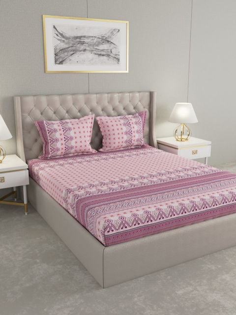 Raymond Home Purple & Pink Ethnic Motifs 104 TC Cotton King Bedsheet with 2 Pillow Covers
Raymond Home Purple & Pink Ethnic Motifs 104 TC Cotton King Bedsheet with 2 Pillow Covers