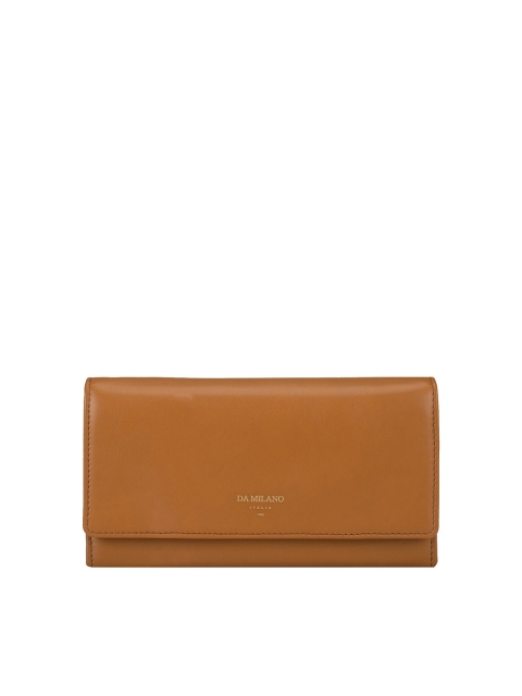 Da Milano Women Brown Solid Leather Two Fold Wallet