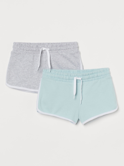 H&M Girls Pack of 2 Sweatshirt Shorts, Grey