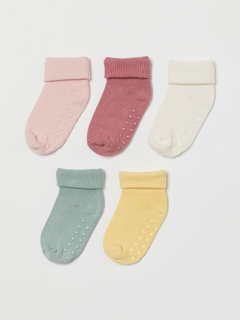 H&M Pack of 5 Girls Socks With Anti-Slip Protectors, Multi