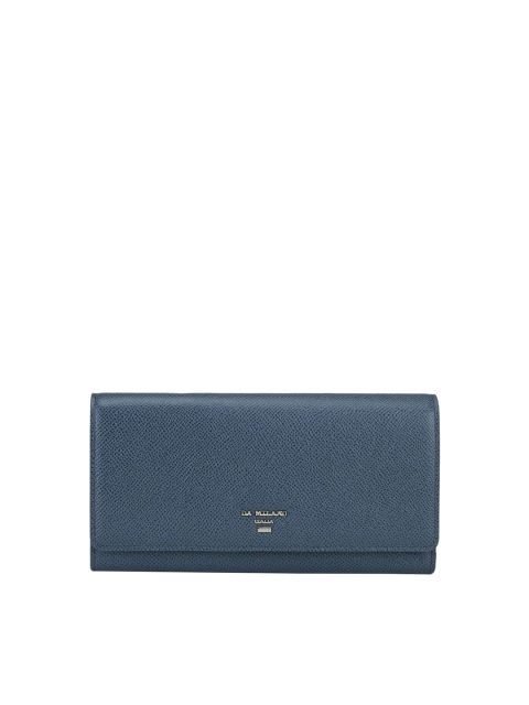 Da Milano Women Blue Textured Leather Wallet